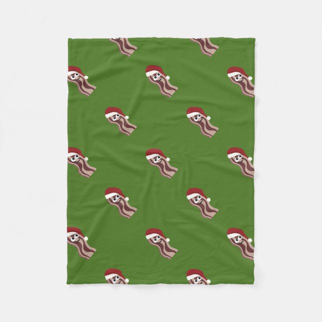 Christmas Bacon Fleece Blanket (Front)