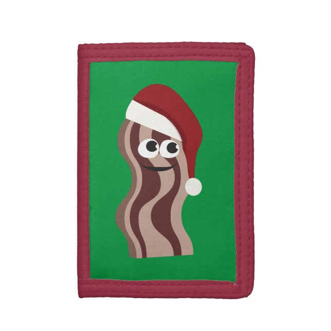 Christmas bacon trifold wallet (Front Vertical)