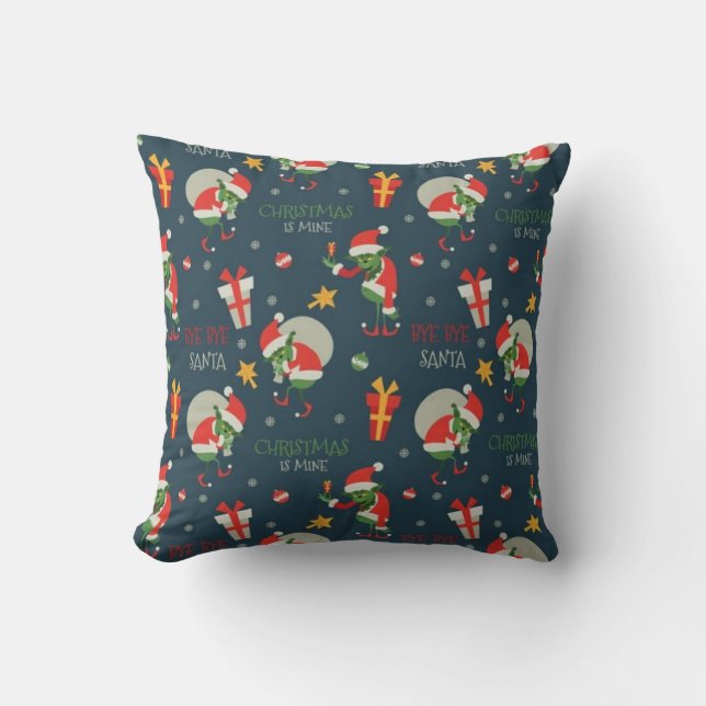 Christmas Bad Elf Throw Pillow (Front)