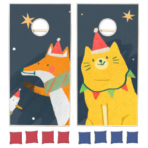 CHRISTMAS BAG TOSS GAME CAT DUCK FOX