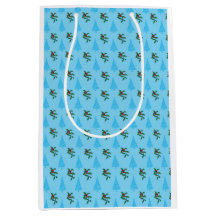 Christmas Bag with Holly and Blue Trees