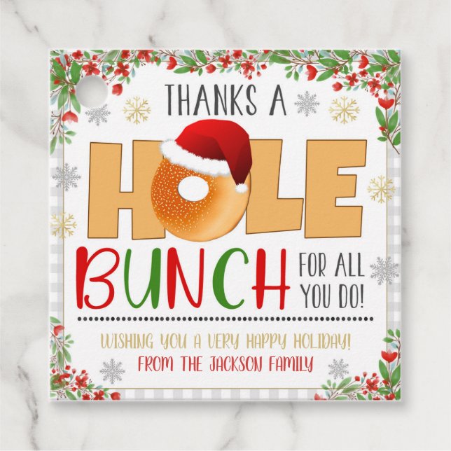 Christmas Bagel Gift Tag (Front)