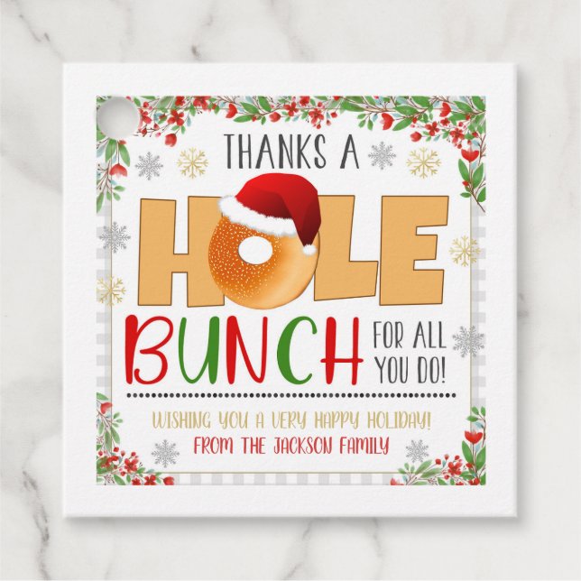 Christmas Bagel Gift Tag (Front)