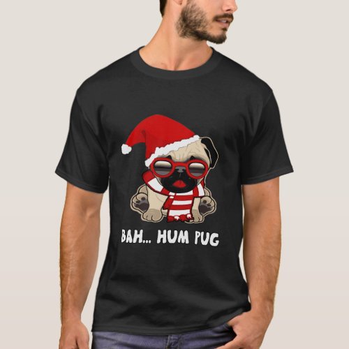 Christmas Bah Hum Pug T_Shirt