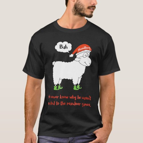 Christmas Bah Humbug funny Reindeer Sheep Sarcasti T_Shirt