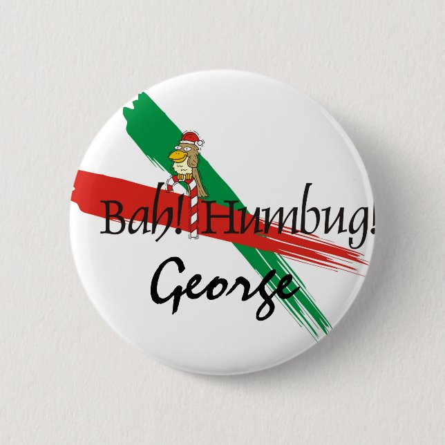 Christmas Bah! Humbug! Pinback Button (Front)