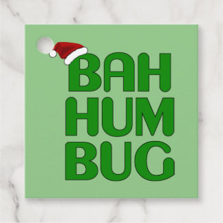 Christmas Bah Humbug Shirt Art-Xmas Humbug Santa Favor Tags