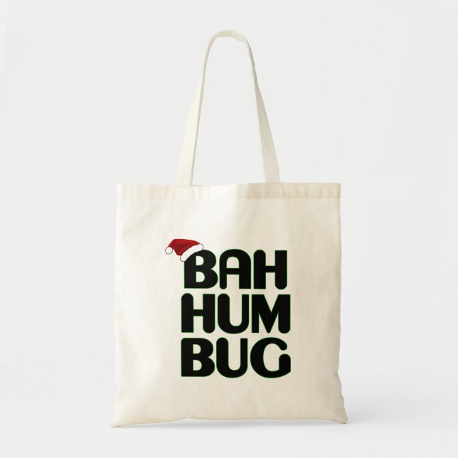 Christmas Bah Humbug Sweatshirt-Xmas Humbug Santa  Tote Bag (Front)