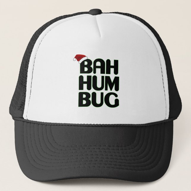Christmas Bah Humbug Sweatshirt-Xmas Humbug Santa  Trucker Hat (Front)