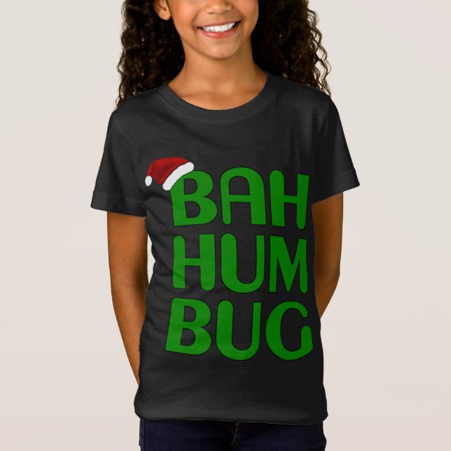 Christmas Bah Humbug Xmas Humbug Santa Hat T-Shirt (Front)