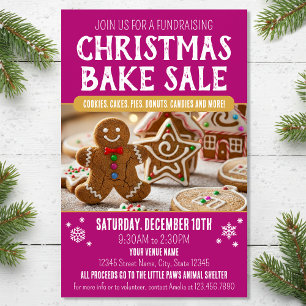Christmas Bake Sale Festive Holiday Pink Business Flyer
