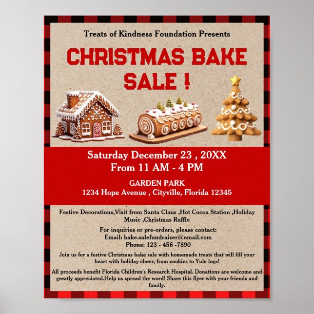 Christmas Bake Sale Fundraiser  Poster (Front)