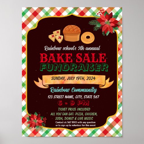 Christmas bake sale template poster