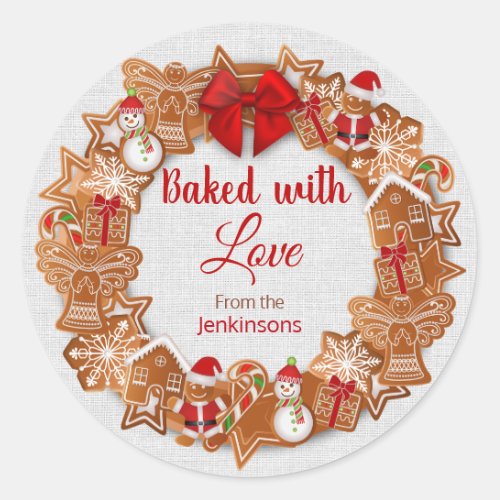 Christmas _ Baked with Love Classic Round Sticker