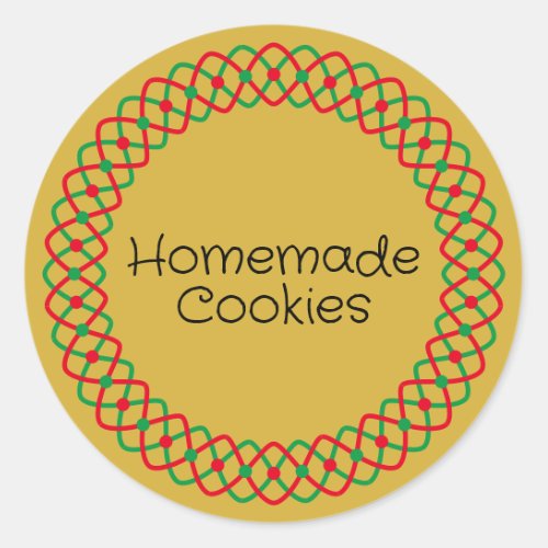 Christmas Bakery Box Packaging Classic Round Sticker