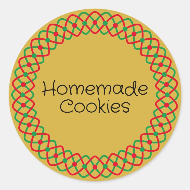 Christmas Bakery Box Packaging Classic Round Sticker (Front)