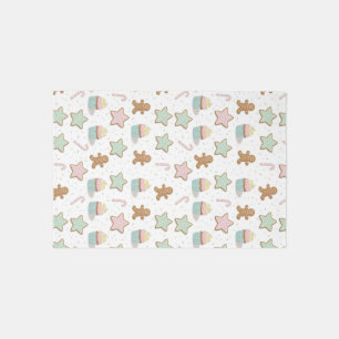 Christmas Bakery Treats Pattern Outdoor Rug