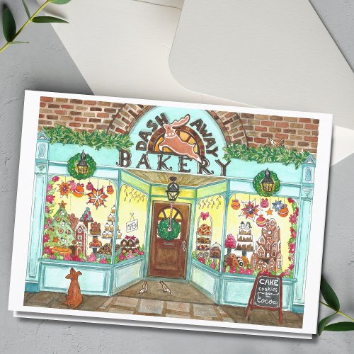 Christmas Bakery Watercolor Card