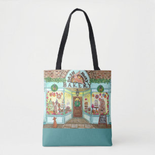 Christmas Bakery Watercolor Tote Bag