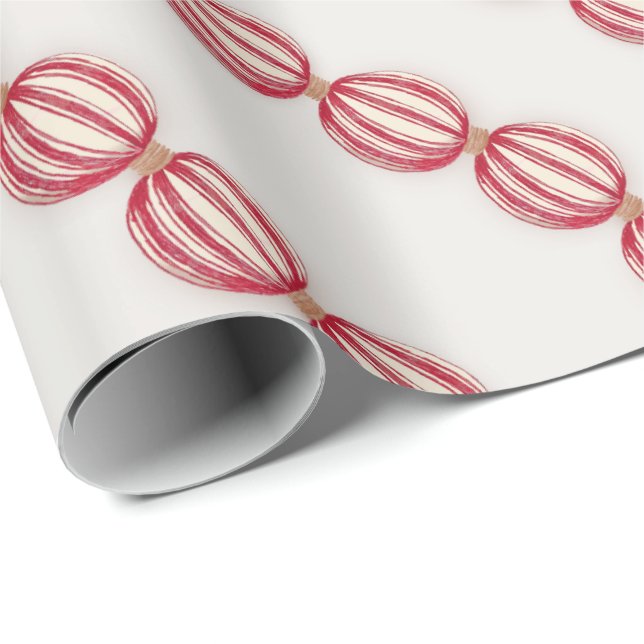 Christmas Baking Ball garland design Wrapping Paper (Roll Corner)