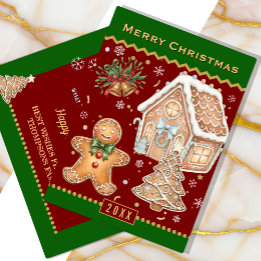 Christmas Baking Card, House, Gingerbread Man Holiday Card