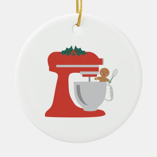 Christmas Baking Ceramic Ornament (Front)