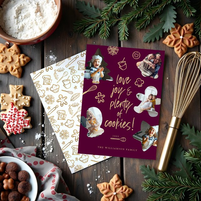 Christmas Baking Cookie Cutter Family Photo Frame Holiday Card (Christmas Baking Cookie Cutter Family Photo Frame Holiday Card)