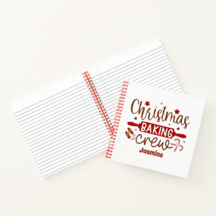 Christmas baking crew add name your own recipe notebook