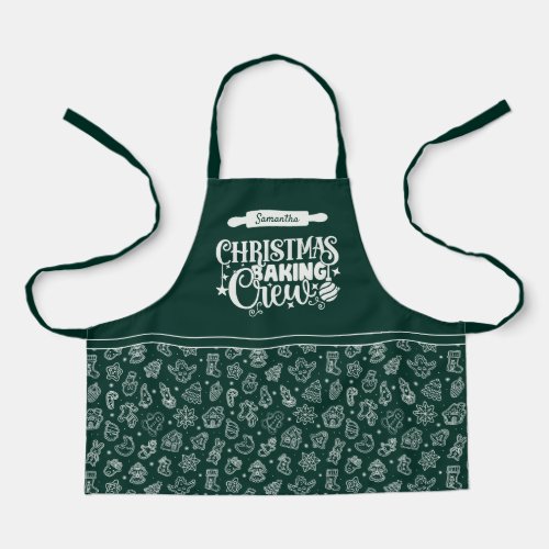 Christmas Baking Crew Cookies  Candy Canes Green Apron