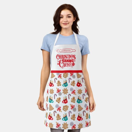 Christmas Baking Crew Cookies  Cocoa Red  White Apron