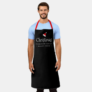 Christmas Baking Crew Custom Family Red White Apron