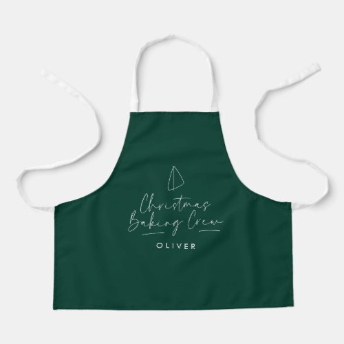 Christmas baking crew modern minimal elegant type apron