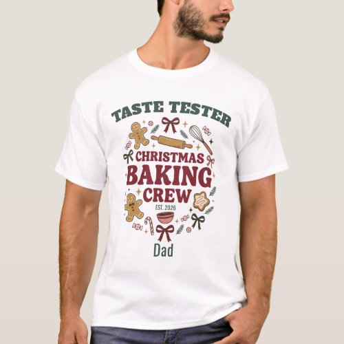 Christmas Baking Crew Monogrammed Name T-Shirt