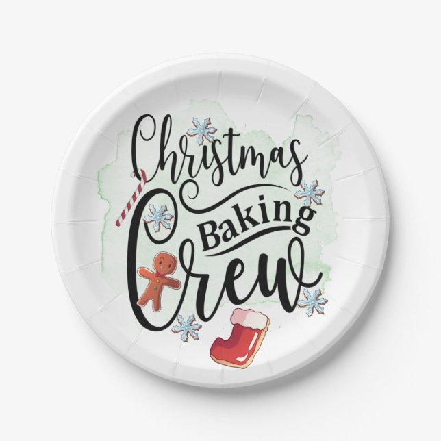 Christmas Baking Crew Paper Plates (Front)
