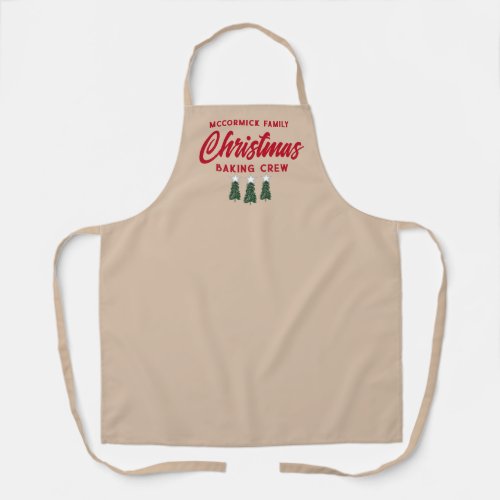 Christmas Baking Crew Retro Family Personalized Apron