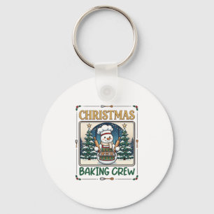 Christmas Baking Crew Snowman Chef Gingerbread Coo Keychain