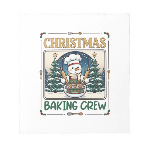 Christmas Baking Crew Snowman Chef Gingerbread Coo Notepad
