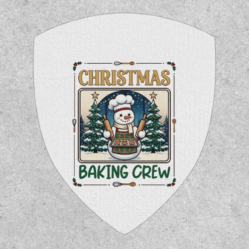 Christmas Baking Crew Snowman Chef Gingerbread Coo Patch