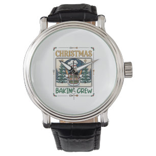Christmas Baking Crew Snowman Chef Gingerbread Coo Watch