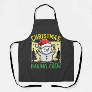 Christmas Baking Crew Snowman Holiday Apron