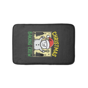 Christmas Baking Crew Snowman Holiday Bath Mat