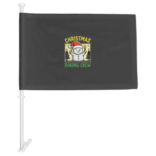 Christmas Baking Crew Snowman Holiday Car Flag