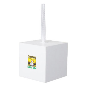 Christmas Baking Crew Snowman Holiday Design Cube Ornament