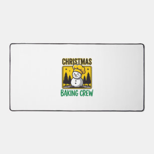 Christmas Baking Crew Snowman Holiday Design Desk Mat