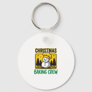 Christmas Baking Crew Snowman Holiday Design Keychain