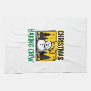 Christmas Baking Crew Snowman Holiday Design Kitchen Towel