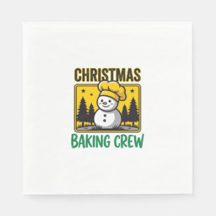 Christmas Baking Crew Snowman Holiday Design Napkins