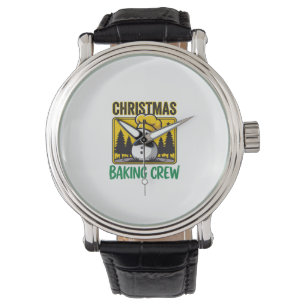 Christmas Baking Crew Snowman Holiday Design Watch