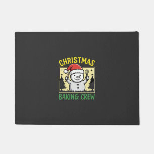 Christmas Baking Crew Snowman Holiday Doormat