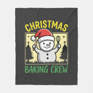 Christmas Baking Crew Snowman Holiday Fleece Blanket